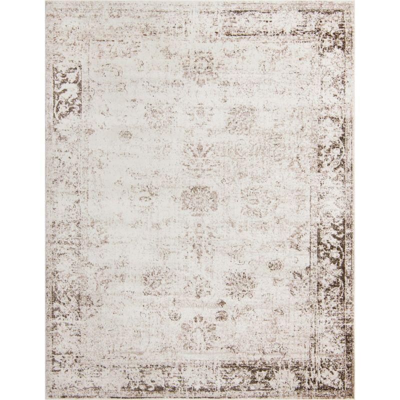 Ivory Elegance 8'x10' Rectangular Synthetic Rug