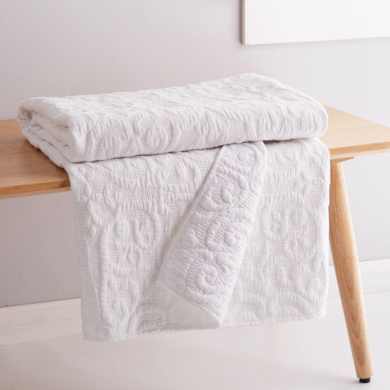 Sherbourne White Throw - One Quilted Throw - Birch Hill by Levtex Home