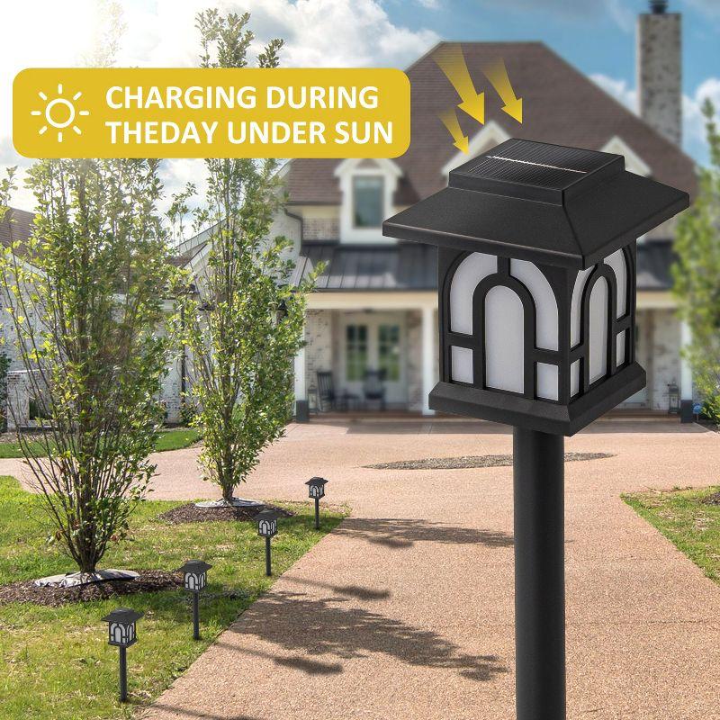 C Cattleya Low-voltage Black Aluminum Led Landscape Path Lights With Frosted Glass Shade(4-pack) (Set of 4)