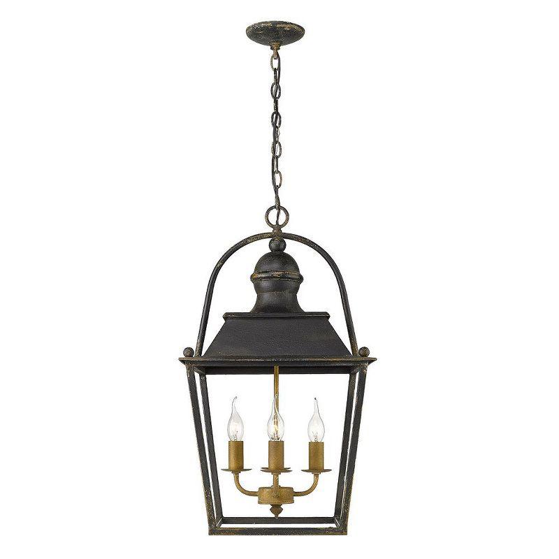 Golden Lighting Christoff 4-Light Pendant in Antique Black Iron with Antique Black Iron