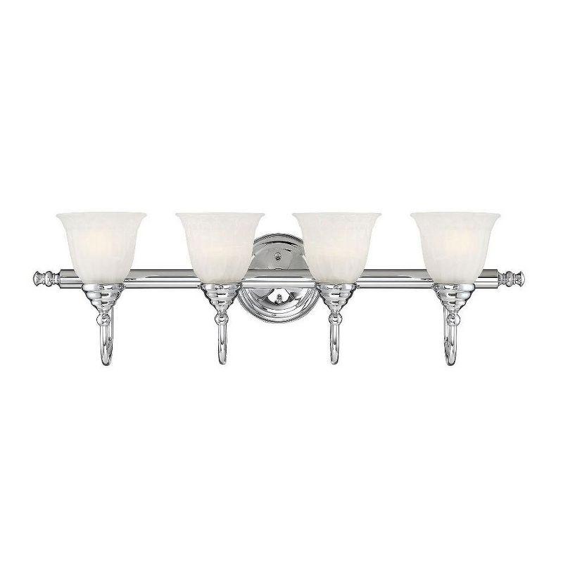 Brunswick Chrome 4-Light Traditional Bathroom Vanity Fixture