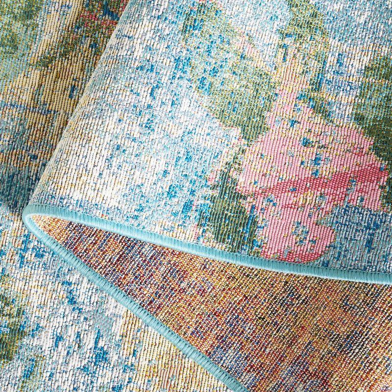 Barbados BAR522 Power Loomed Indoor/Outdoor Area Rug - Light Blue/Green - 4'x6' - Safavieh.