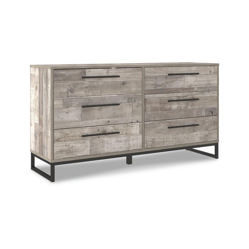 Signature Design by Ashley Casual Neilsville 6 Drawer Dresser, Whitewash