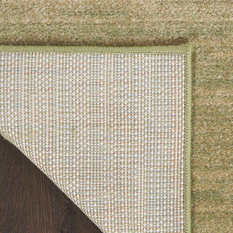 Nourison Essentials Solid Indoor/Outdoor Area Rug Green Gold 9'x12'