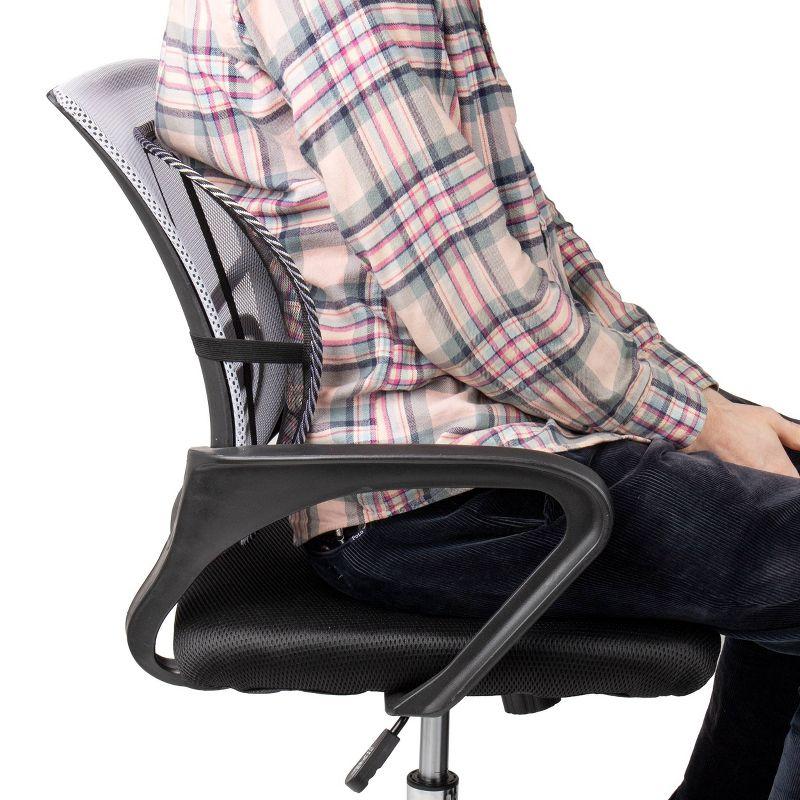 Mind Reader Mind Reader Ergonomic Lower Back Support, Office Chair Cushion Mesh, 15.5"L x 15"W x 5"H, 4 Pack (Set of 4)