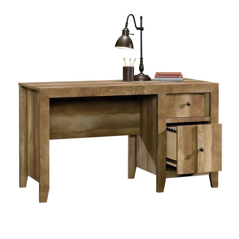 Sauder Dakota Pass Desk Brown : Farmhouse Style, Adult Assembly, MDF Frame, Paper Veneer Surface, Drawer Storage