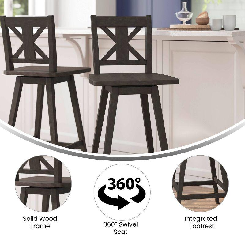 Taylor & Logan Bakersville Modern Farmhouse Wooden Swivel Bar and Counter Stool