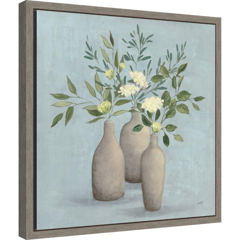 Amanti Art Natural Bouquet II Blue by Julia Purinton Canvas Wall Art Print Framed 16 x 16-in.