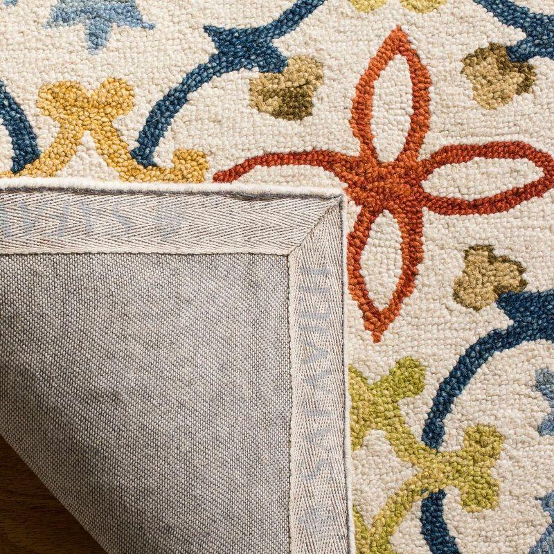Suzani SZN310 Hand Hooked Indoor Area Rug - Ivory/Multi - 5'x8' - Safavieh.