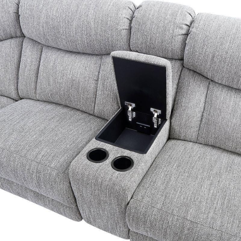 6pc Park City Dual Power Reclining Sectional Sofas Gray - Steve Silver Co.
