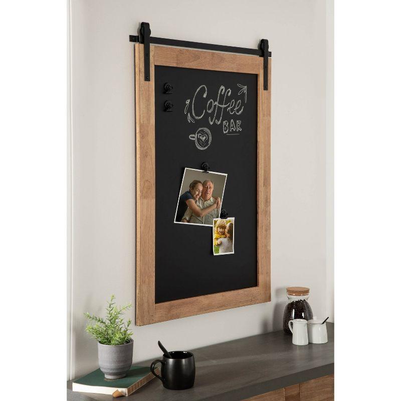 24" x 36" Samuels Wood Framed Wall Chalkboard Rustic Brown/Black - Kate & Laurel All Things Decor: Farmhouse Magnetic, Organizer, Erasable