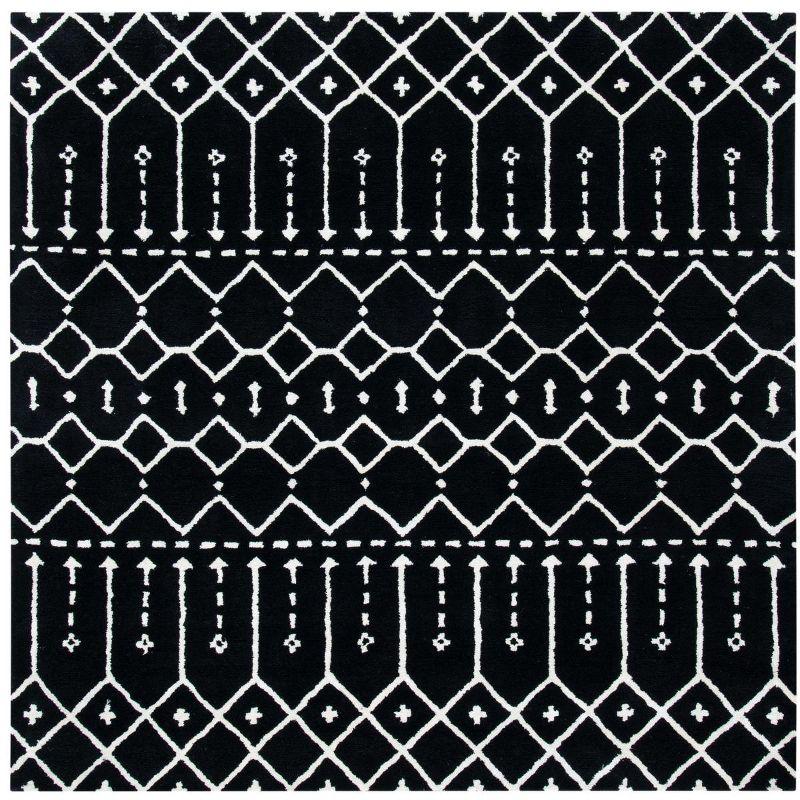 Himalaya HIM903 Handmade Area Rug - 6'x6' - Black/Ivory - Safavieh