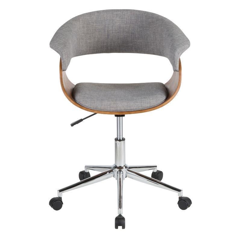 Vintage Mod Mid Century Modern Office Chair with Flared Armrests & Chrome Base - Lumisource