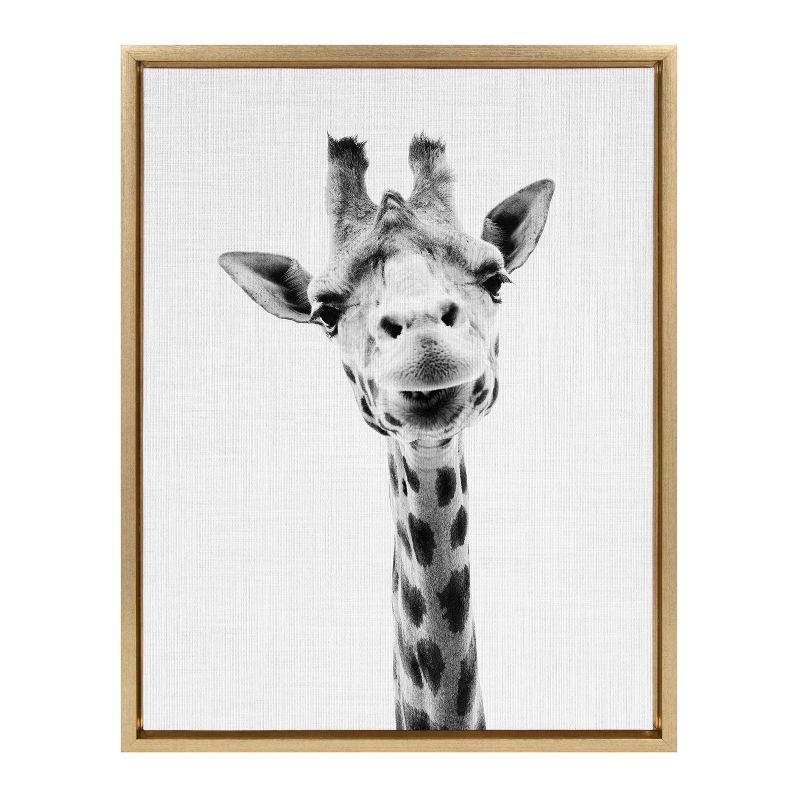 18" x 24" Sylvie Giraffe Framed Canvas by Simon Te Tai - Kate & Laurel All Things Decor