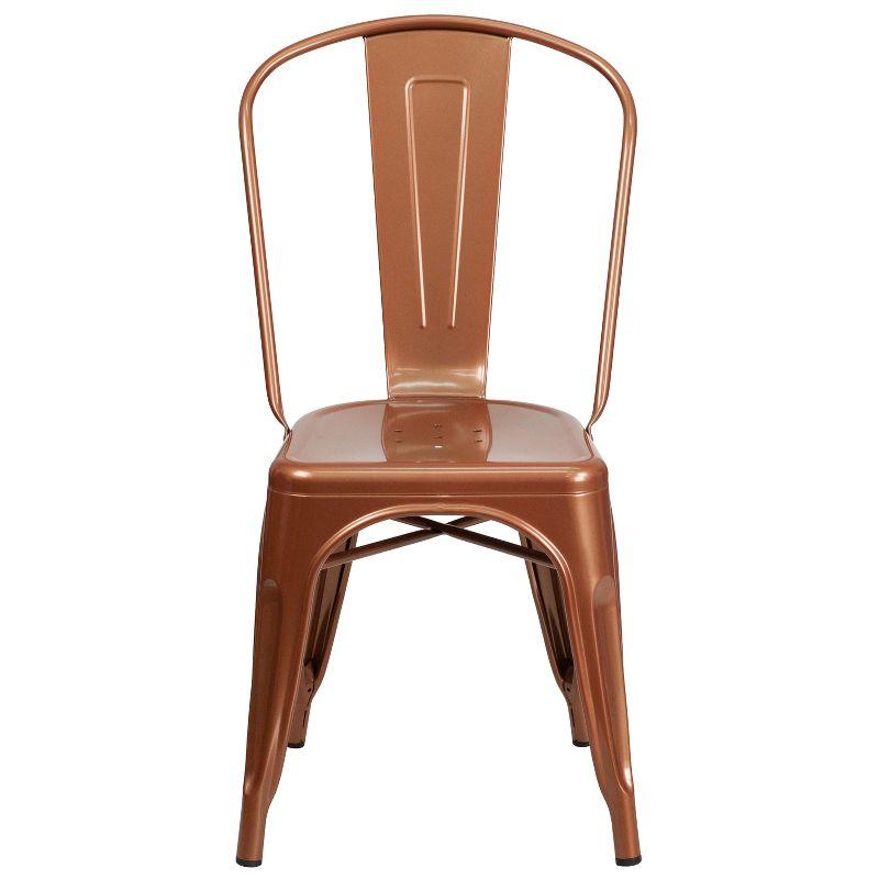 Flash Furniture Commercial Grade Copper Metal Indoor-Outdoor Stackable Chair