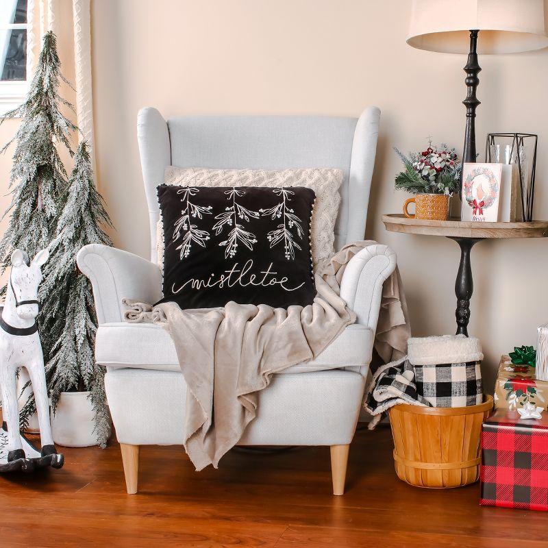 HGTV Home Collection Embroidered Cotton Reversible Throw Pillow