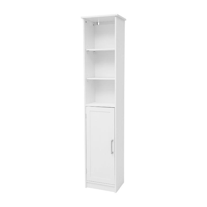 White Engineered Wood Cabinet with Adjustable Shelving