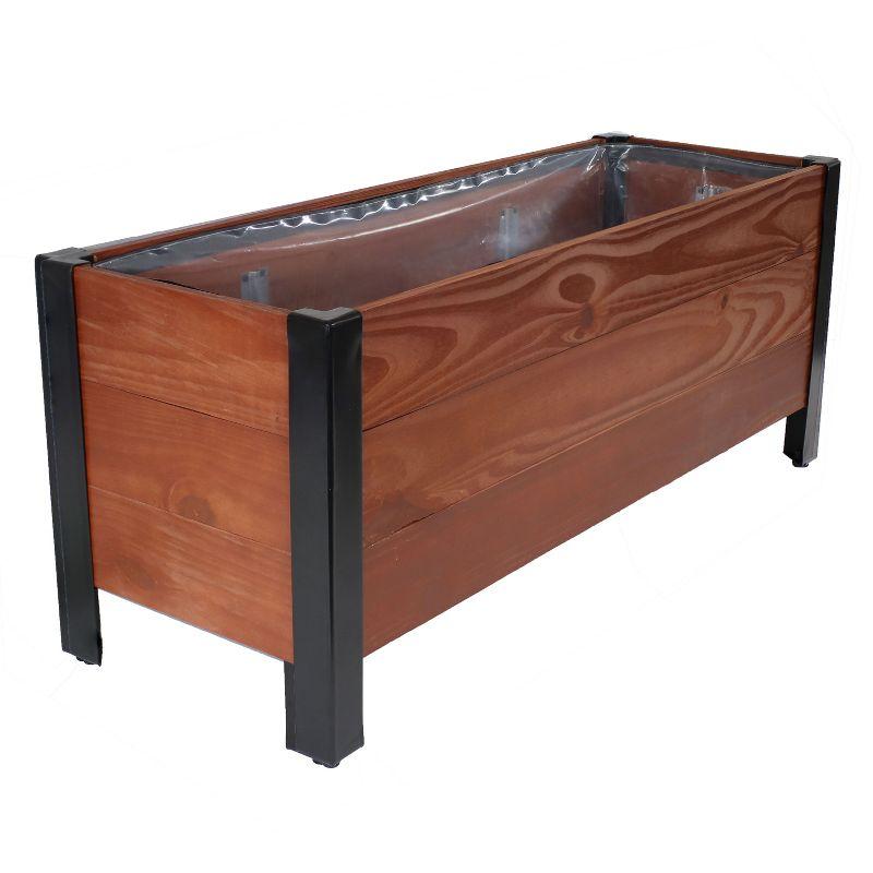 Roxey Acacia Wood Rectangular Raised Garden Bed Planter Box - 37" x 13" x 14.75"