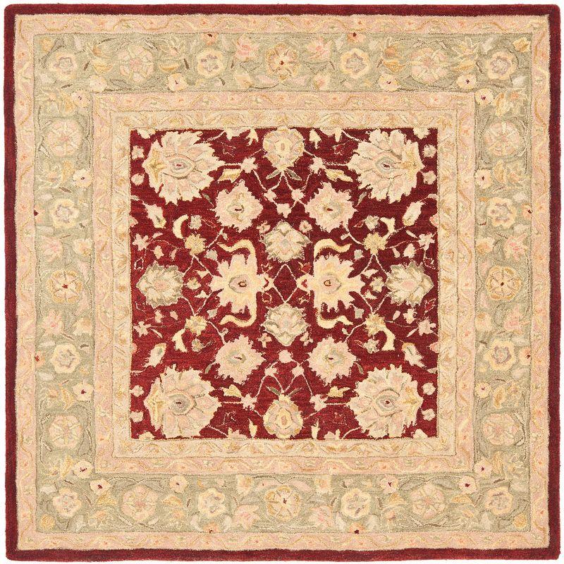 Anatolia AN522 Hand Tufted Indoor Area Rug - Red/Moss - 8'x8' - Safavieh