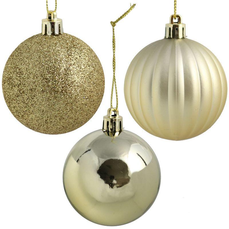 Sunnydaze Indoor Christmas Holiday Tree Shatterproof Bauble Ball Ornaments with Hooks - 2" - 25pc