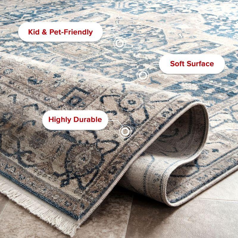 Nuloom Harriet Oriental/Persian 4x6 Indoor Area Rug for Living Room Bedroom Dining Room Kitchen, Grey/Multicolor
