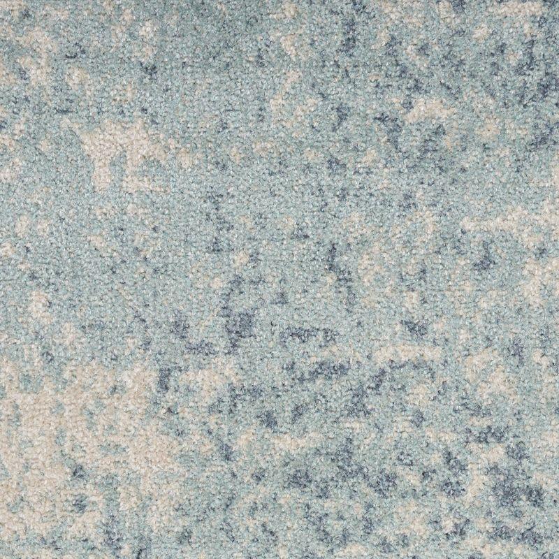 Nourison Astra Machine Washable Modern Abstract Indoor Rug Blue Ivory 2'2" x 8'