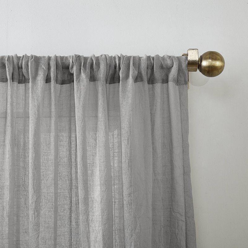 No. 918 Sheer Avril Crushed Texture Rod Pocket Curtain Panel