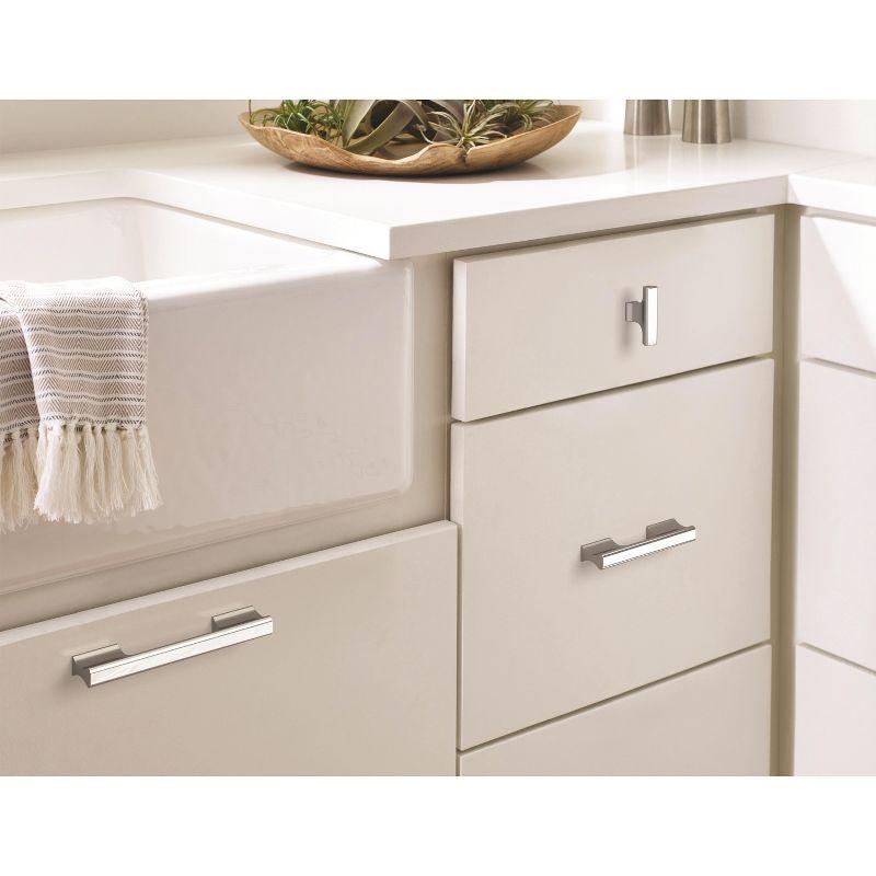 Polished Chrome Modern Cabinet Drawer Pull with Mounting Hardware