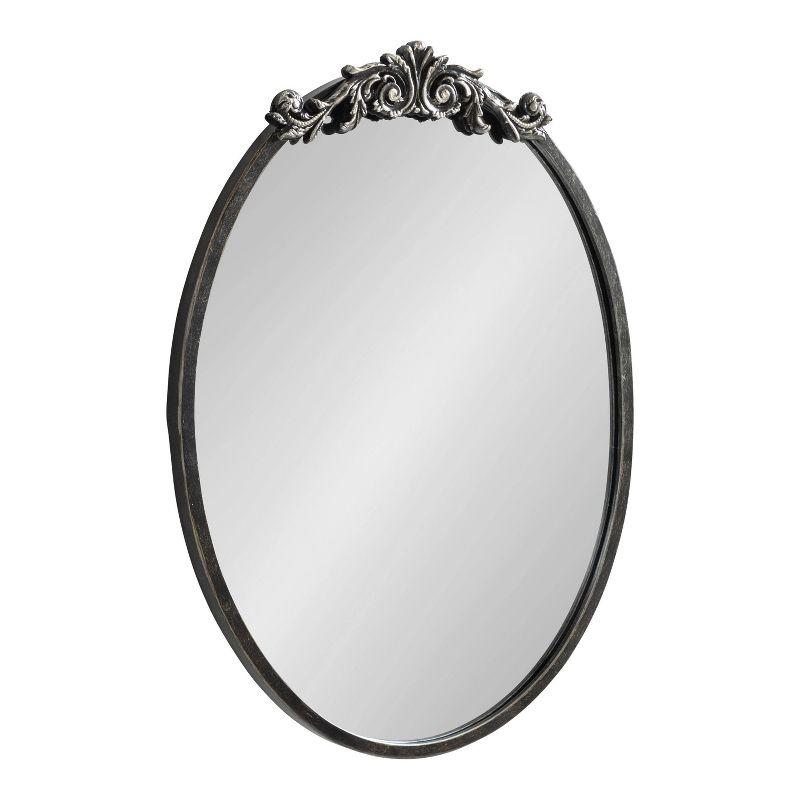 Kate & Laurel All Things Decor 18"x24" Arendahl Traditional Vertical Oval Wall Mirror: Ornate, Baroque-Inspired Design