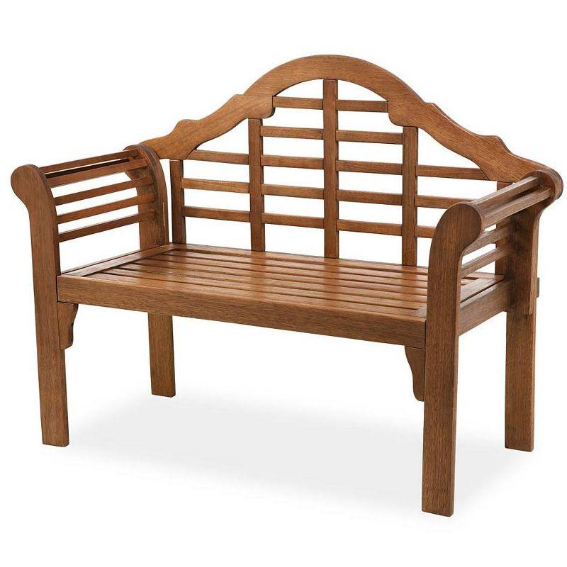 Eco-Friendly Lutyens Eucalyptus Wood Garden Bench in Natural Finish