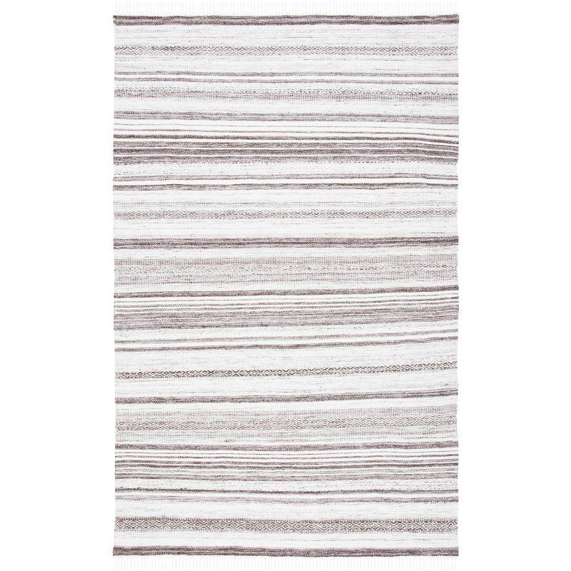 Striped Kilim STK108 Hand Woven Area Rug - Brown/Ivory - 6'x9' - Safavieh.