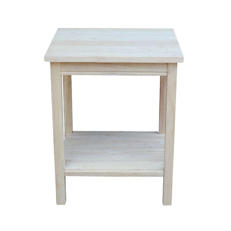 Portman Solid Wood Unfinished Square Accent Table