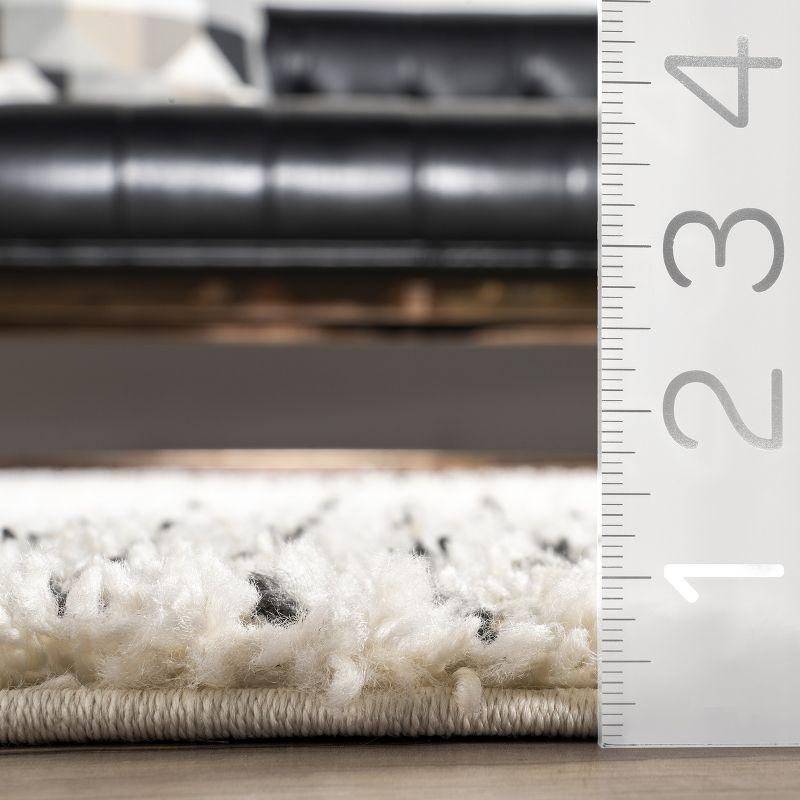 Nuloom Bria Trellis 2x10 Runner Shag Indoor Area Rug for Living Room Bedroom Dining Room Nursery Entryway Hallway, Off White/Charcoal