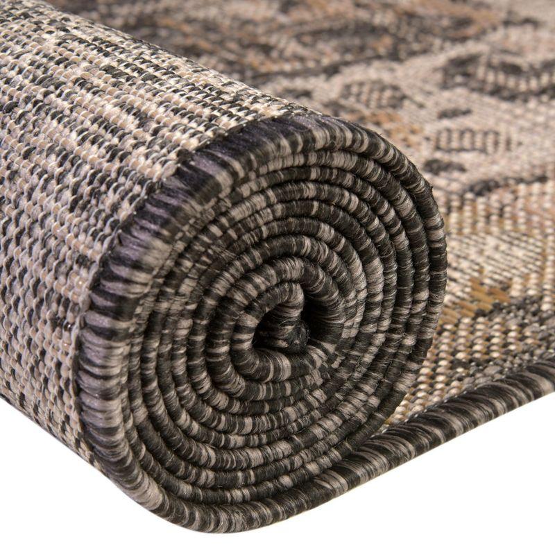 Unique Loom 9' 0 x 12' 0 Rectangle Indoor/Outdoor Traditional Charcoal Area Rug