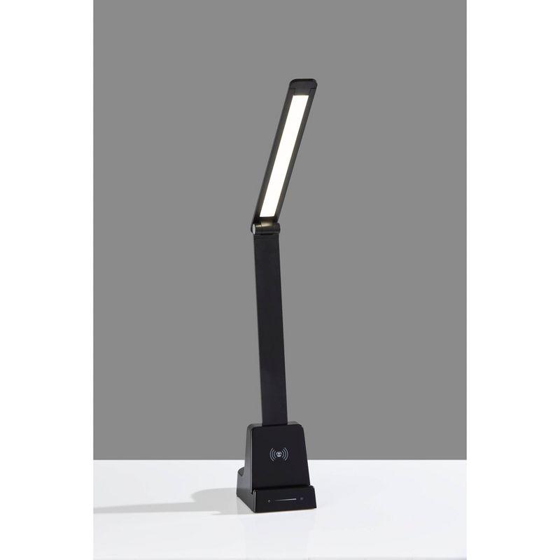 Matte Black Adjustable LED Desk Lamp with Wireless Charging