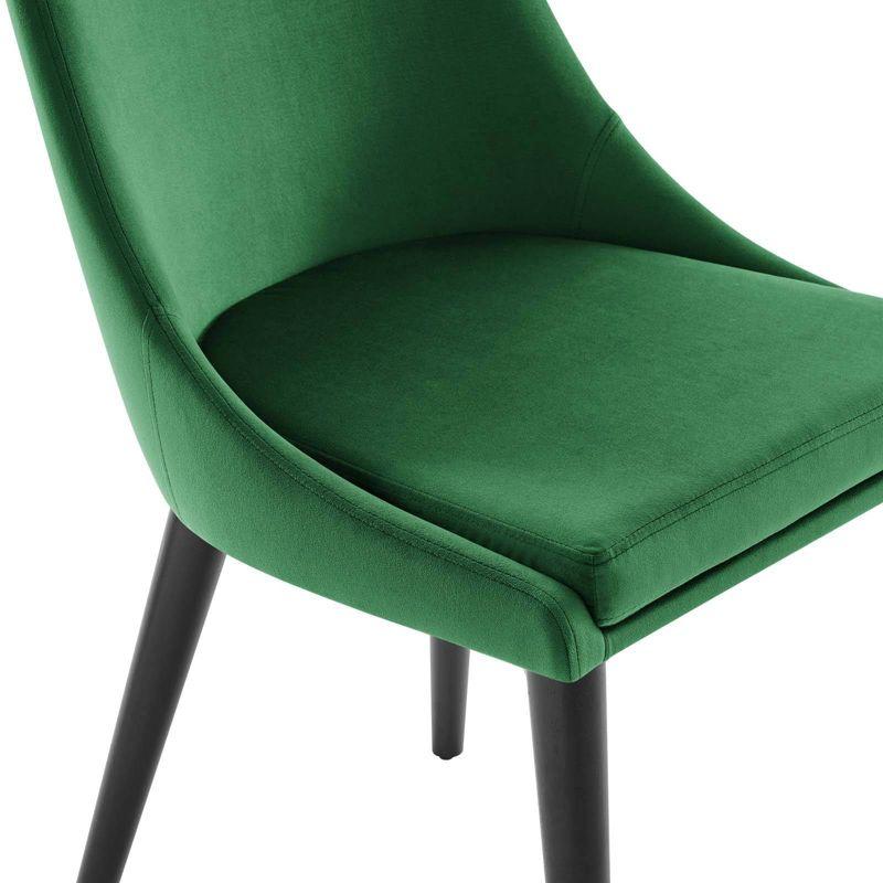 Emerald Velvet Upholstered Side Chair with Wood and Metal Legs