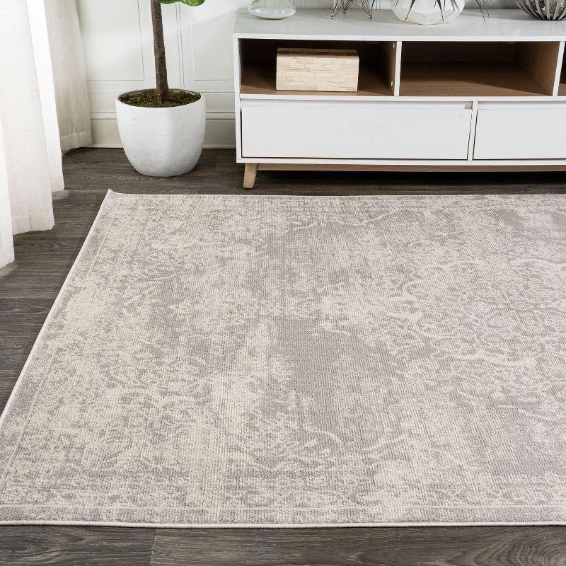 8'x10' Alhambra Ornate Medallion Modern Area Rug, Ivory - JONATHAN Y