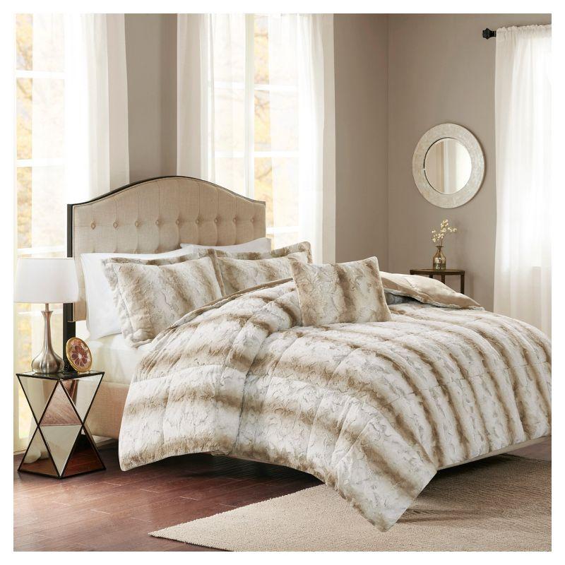 King Sand Faux Fur Down Alternative Comforter Set