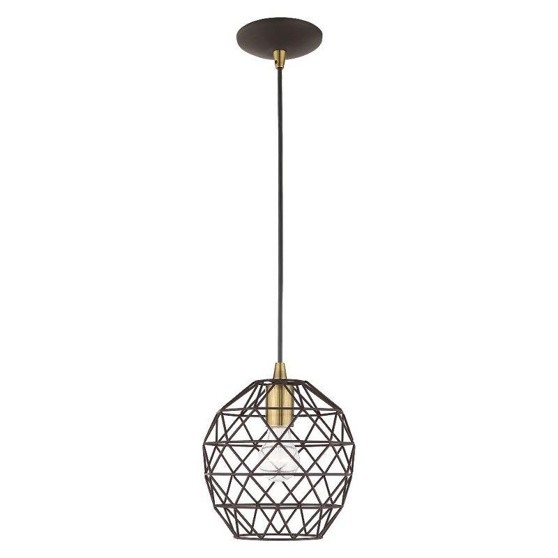 Livex Lighting Geometric Shade 1 - Light Pendant in  Bronze