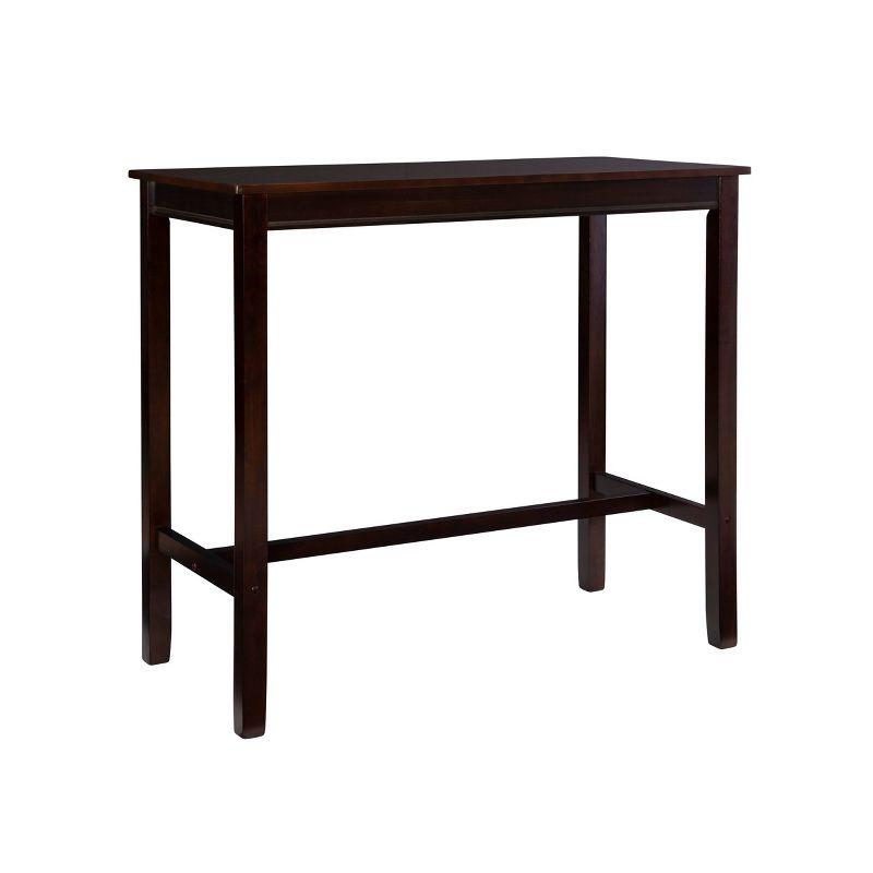 42" Claridge Modern Bar Height Pub Table Walnut - Linon: Rubberwood Base, MDF Top, Seats 4