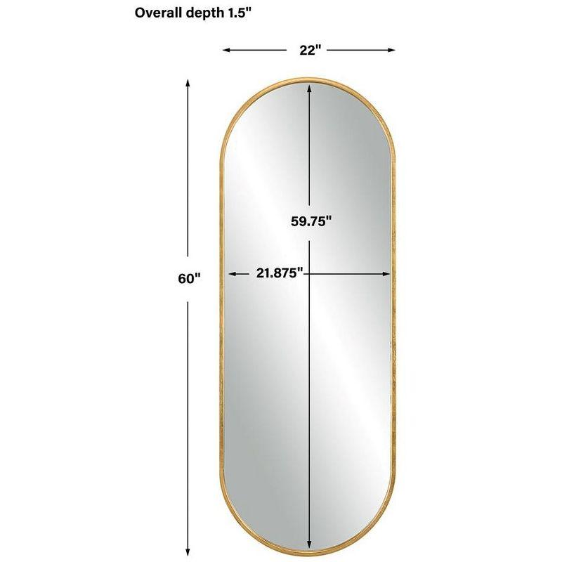 Gold Oval Full Length Mirror with Wood Frame