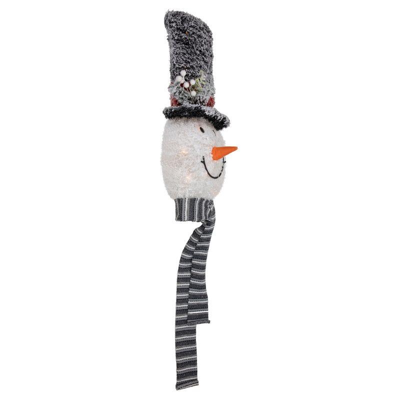 Northlight 25" Lighted Snowman with Black Frosted Top Hat Christmas Tree Topper