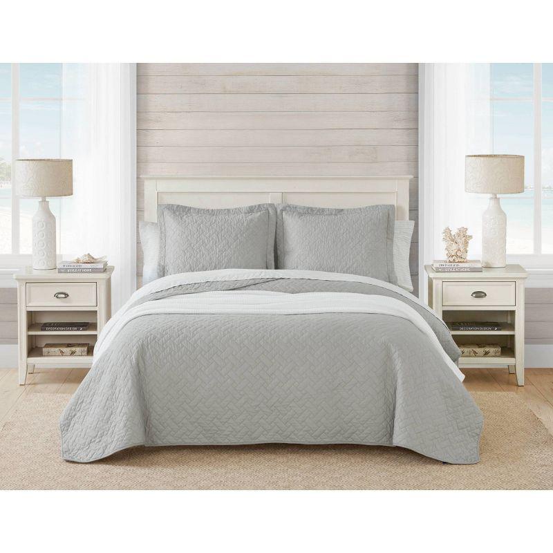 Tommy Bahama Raffia Solid Cotton Reversible Quilt Set