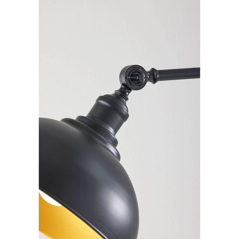 Wallace Floor Lamp Black - Adesso: Industrial Style, Exposed Edison Bulb Compatible, Articulating Shade