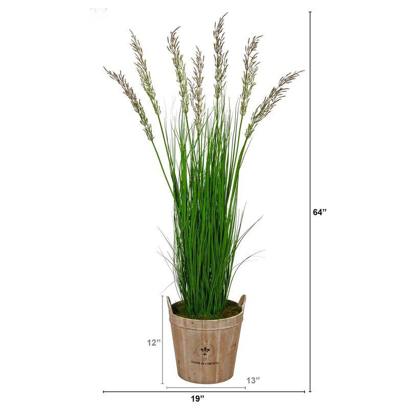 Nearly Natural 64-in Wheat Grass Artificial Plant in Farmhouse Planter