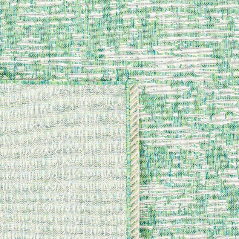 Courtyard CY8452 Power Loomed Indoor and Outdoor Area Rug - Green Blue/Ivory - 8'x10' - Safavieh