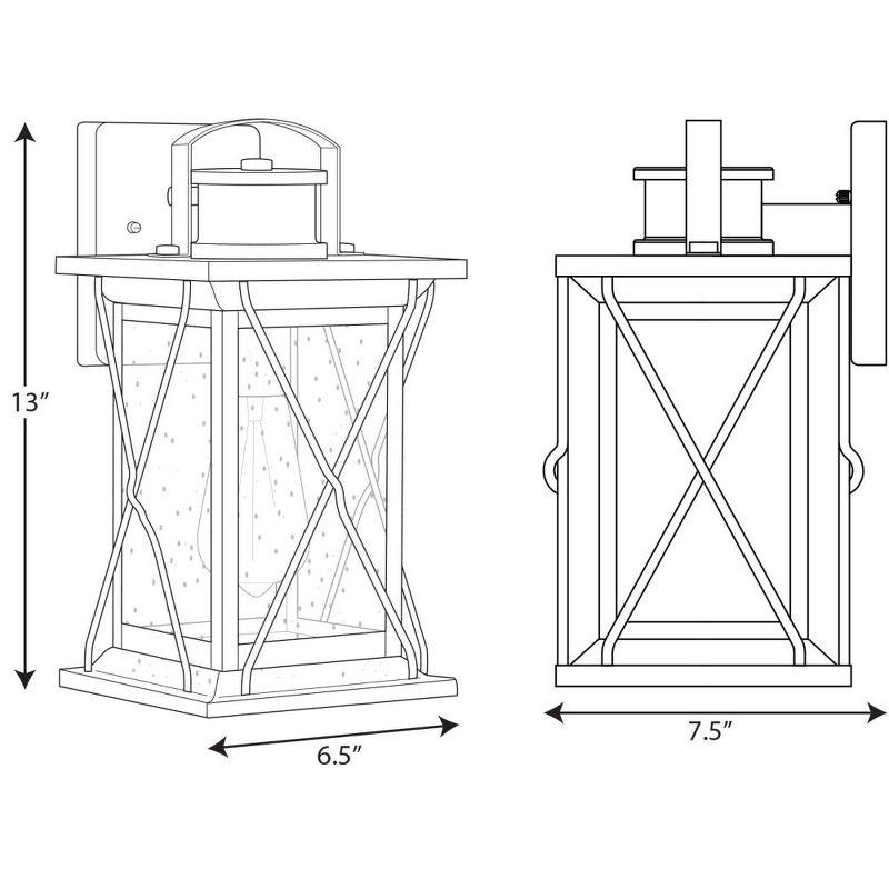 Progress Lighting Barlowe 1-Light Small Wall Lantern, Stainless Steel, Clear Seeded Glass