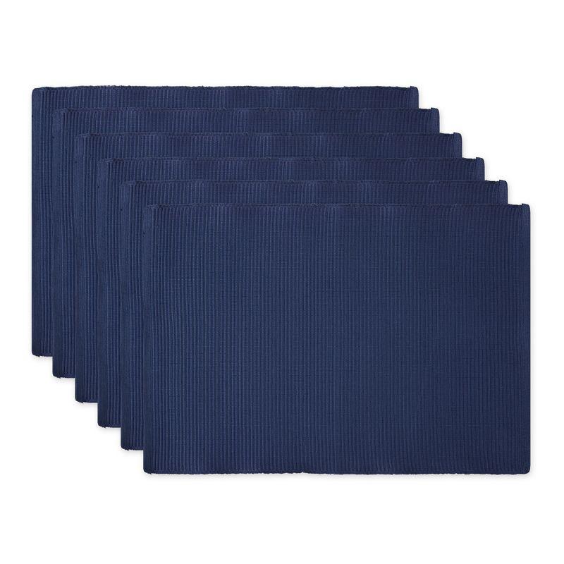 DII Nautical Blue Ribbed Placemat Set/6