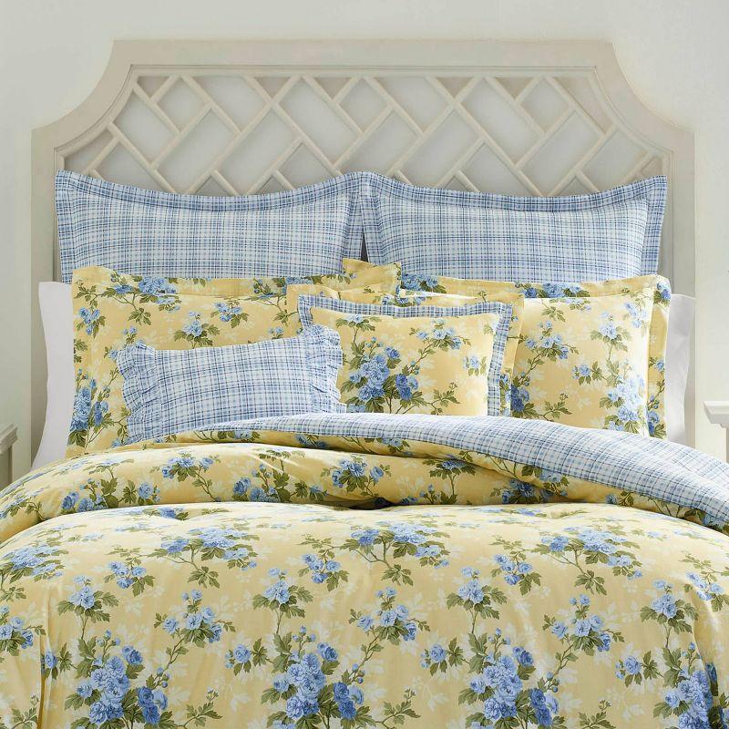 Laura Ashley Cassidy Floral Yellow Cotton Comforter Bonus Set