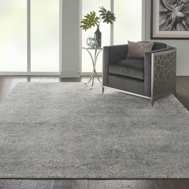 Nourison Rustic Textures Vintage Persian Indoor Area Rug Ivory Light Blue 7'10" x 10'6"